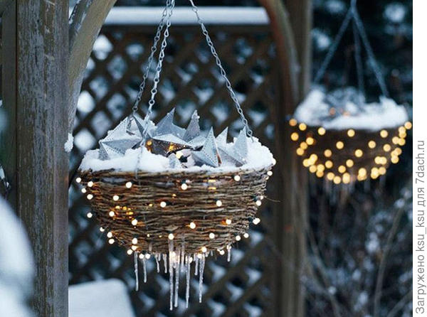 Плетеные подвесные корзины. Фото с сайта http://wicho.ucoz.com