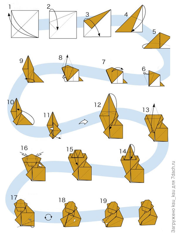 Легкие оригами обезьяна: инструкция с фото