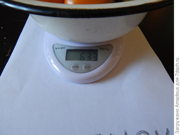 Вес 4 плодов 633 г - тара 240 г = 393 г
