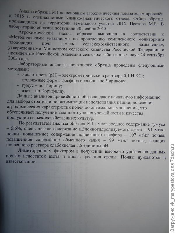 Анализ моей почвы