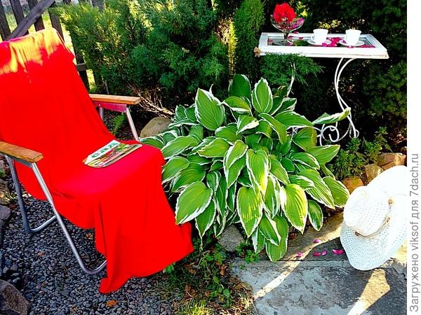 а старый стул прикрыть и ранним утром чашку кофе выпить, а на столе лепестки алой розы... - люблю! И, конечно, вечером бокал красного сухого