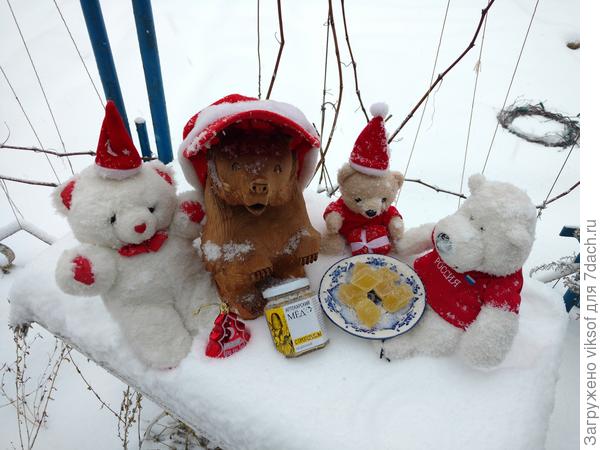 Мишки мёдом угощаются и мАрмАладом, зима!!!