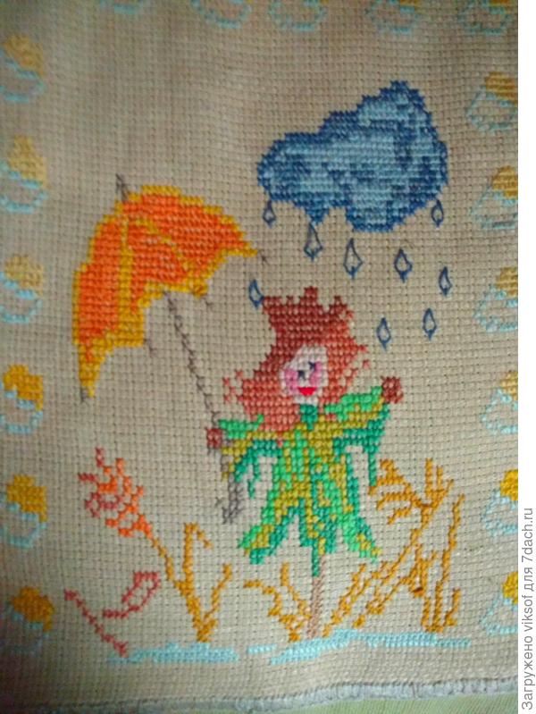 А когда дождик на даче можно вышивать...