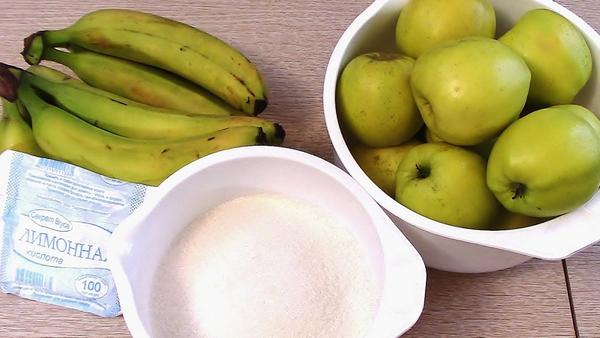 Яблоки и бананы - отличное сочетание для варенья