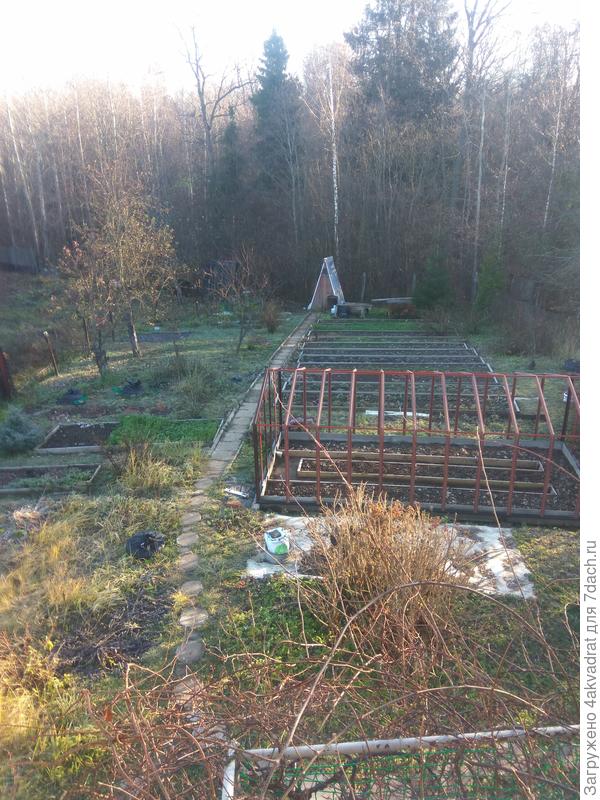 Это вид на мой участок во второго этажа, октябрь.