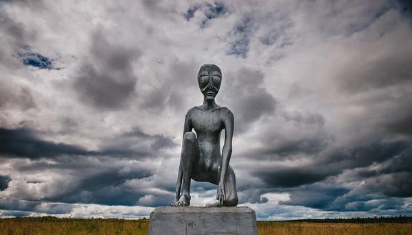 Памятник инопланетянину в Молёбской аномальной зоне. Фото с сайта zwezda.su