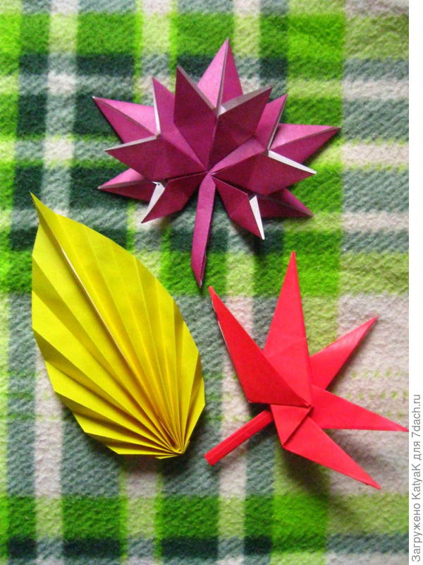 Поделка из листьев оригами №2 (Венок)