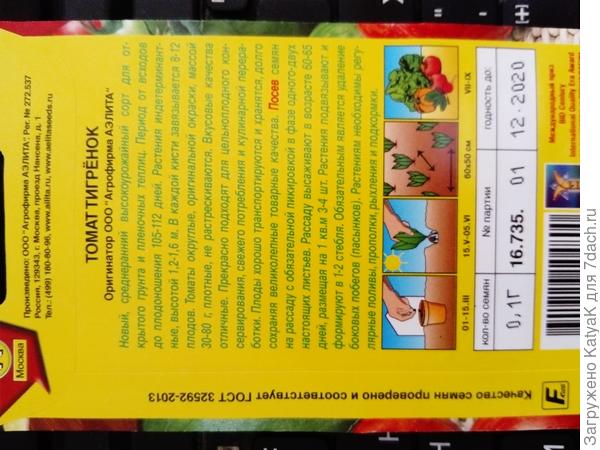 томат Тигренок