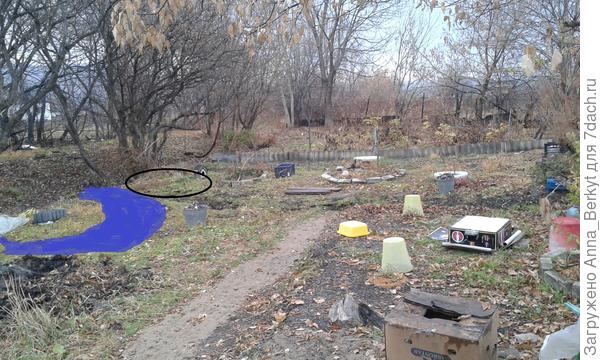 чёрный овал - это место, где я хочу делать каменистую горку