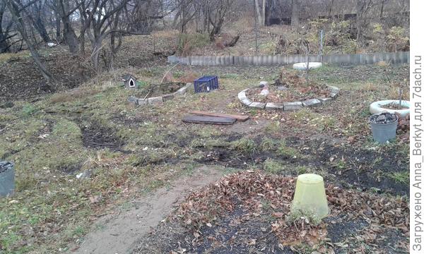 начала углублять вторую дренажную канаву... она будет впадать в пруд, поэтому я её делаю извилистой