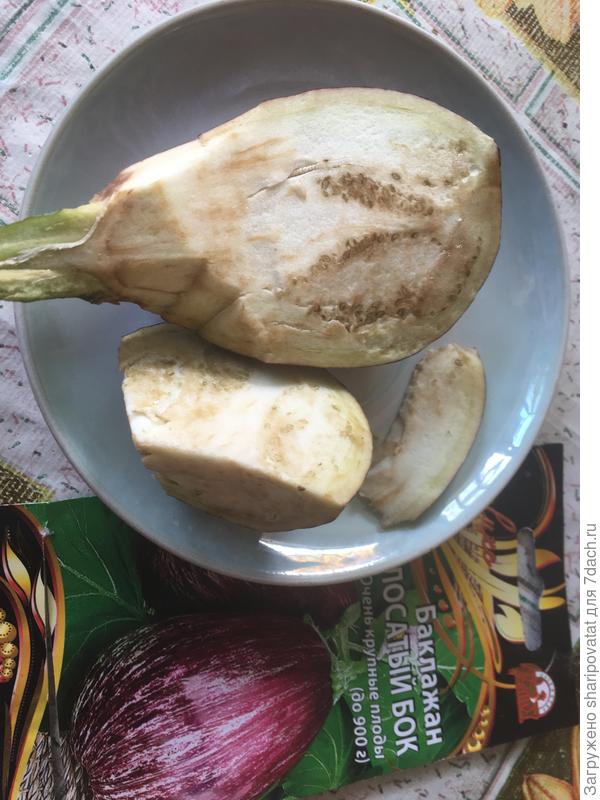 Уцелевшая часть тестового баклажана на пробу