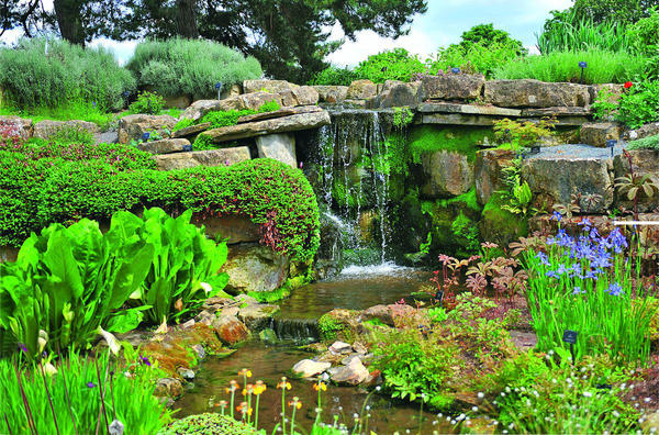 Каменная горка в саду с прудом - 60 фото