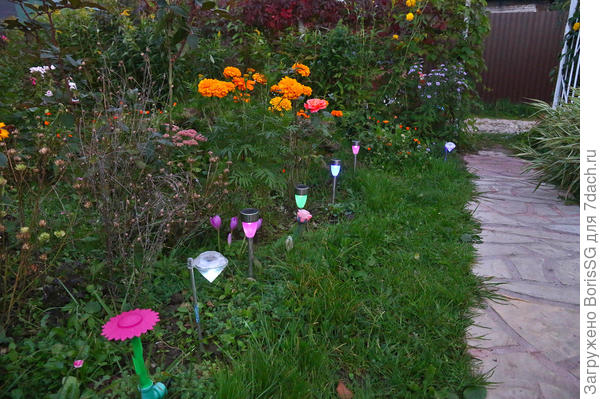 Цветные садовые фонарики