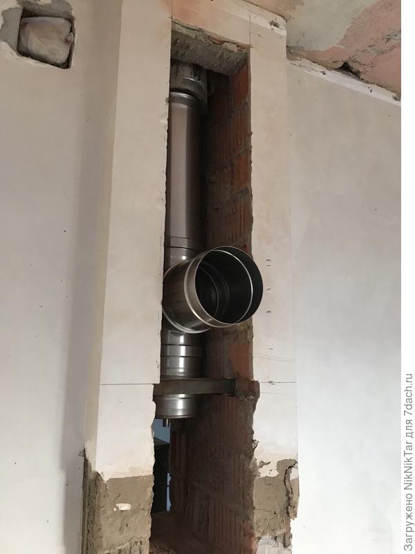 Установка тройника подключения на опорной площадке