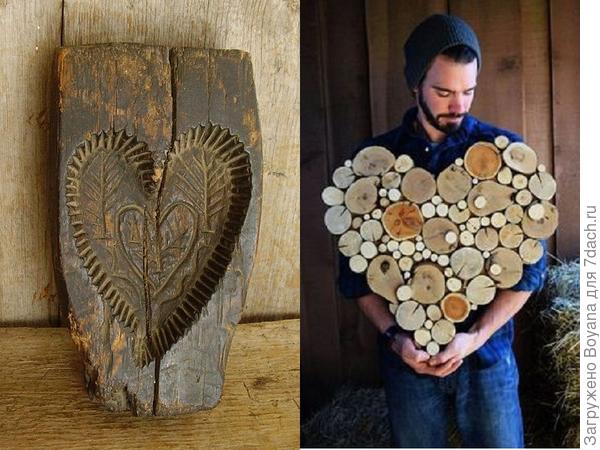 Сердца из древесины. Фото с сайта ru.pinterest.com