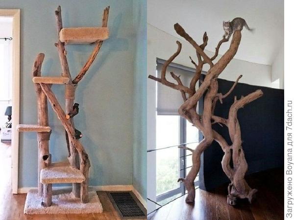 Кошачьи лазалки из дерева. Фото с сайта https://ru.pinterest.com