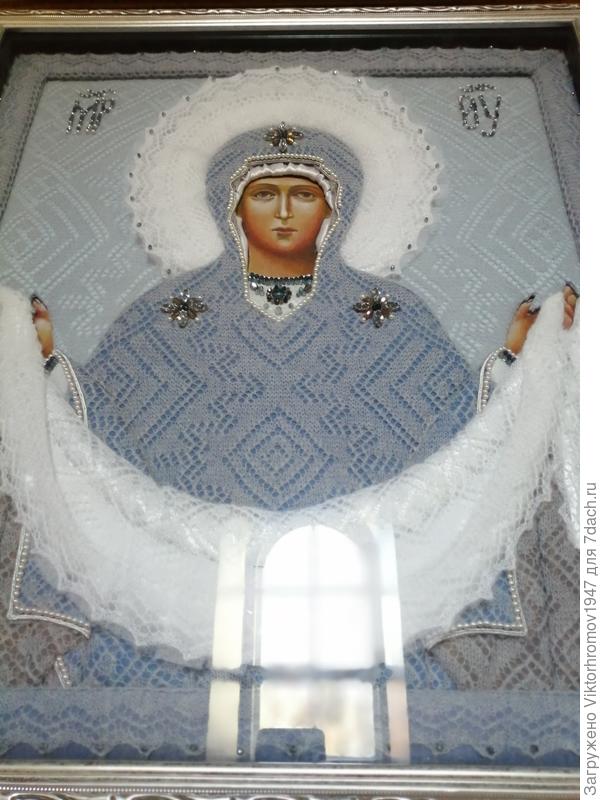 Оренбургские пуховницы создали пуховую Икону Божией Матери