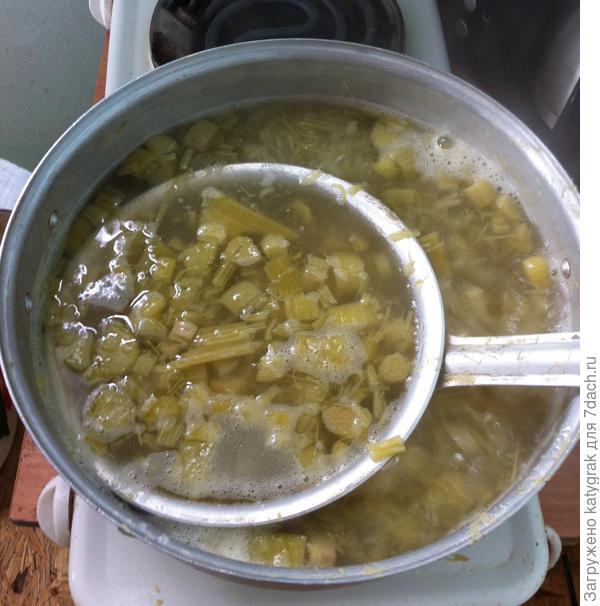 Кипячение ревеня