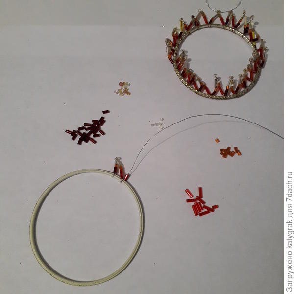 Создание языков пламени из бисера