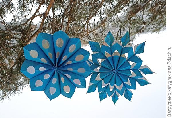 Снежинки после окрашивания