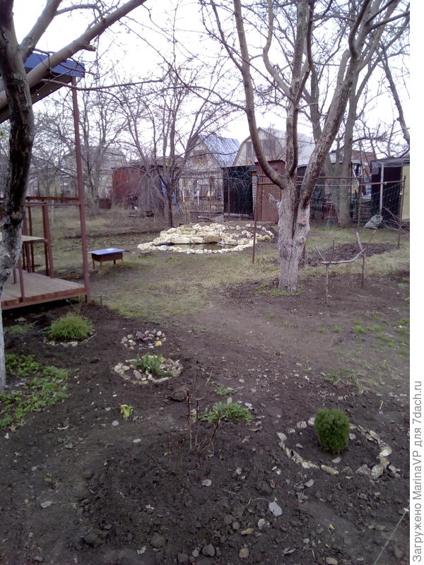 Вид участка с прудиком.