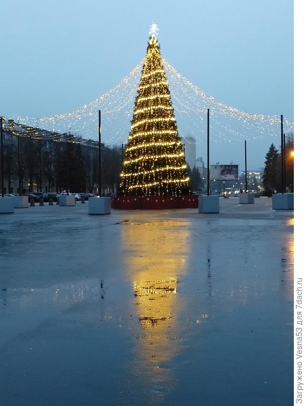 Новогодняя лужа. Отражения...