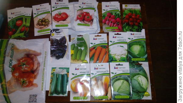 примерный набор по посадке в 2017 году на моей даче.