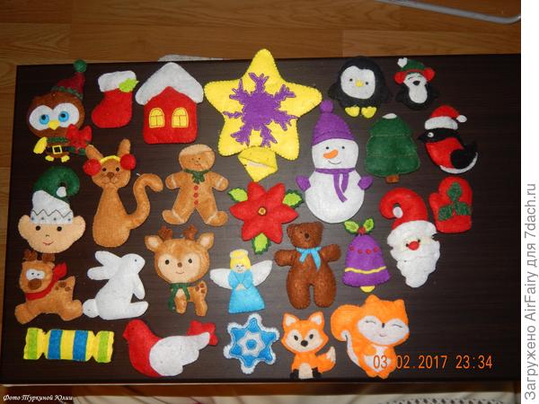 Игрушки из фетра на елку.