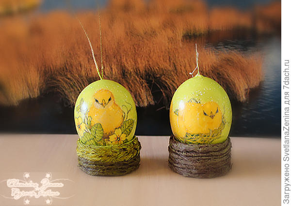 пробный декупаж на скорлупе )