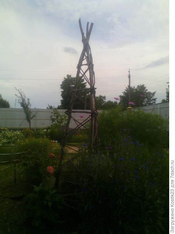 Вид с лавочки под черешней.