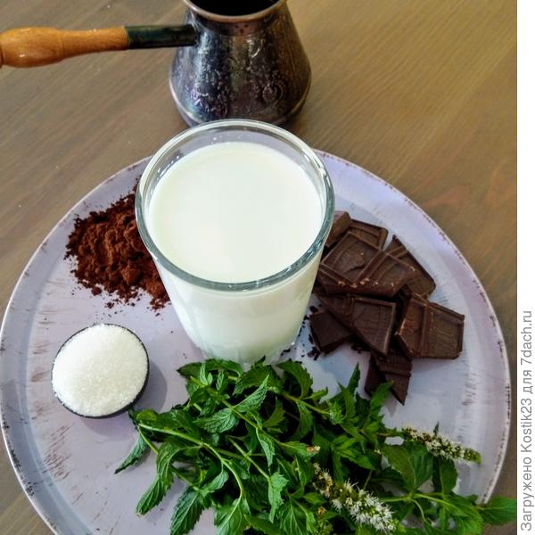Пряный кекс со сливами и кокосовой стружкой и горячий кофейный шоколад с мятной ноткой () Пряный кекс со сливами и кокосовой стружкой и горячий кофейный шоколад с мятной ноткой