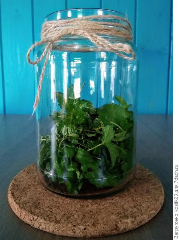 Выложите все травы с чаем в тару и  залейте горячей водой