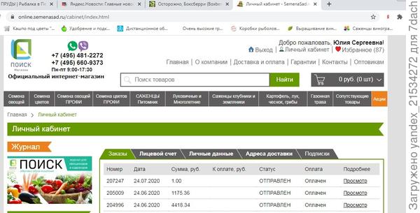 на сайте статус "оплачен" появляется после оплаты