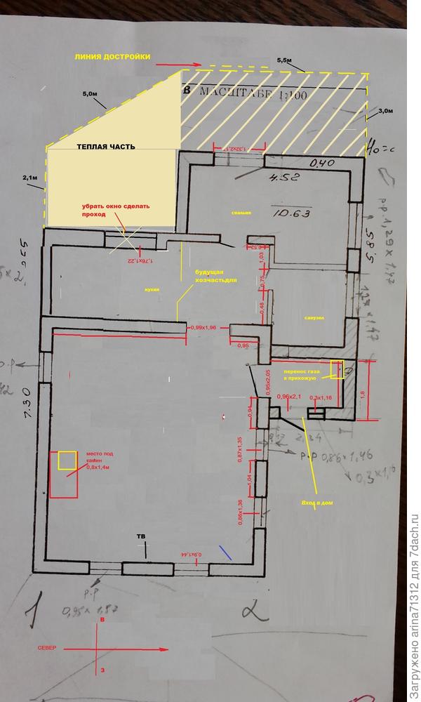 план пристройки
