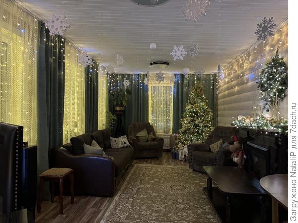 Так у нас всегда украшен зал, только Елки разные.