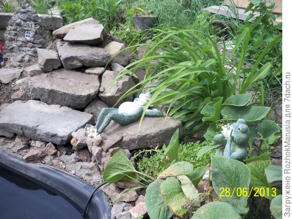 Создание небольшого водопада возле водоёма