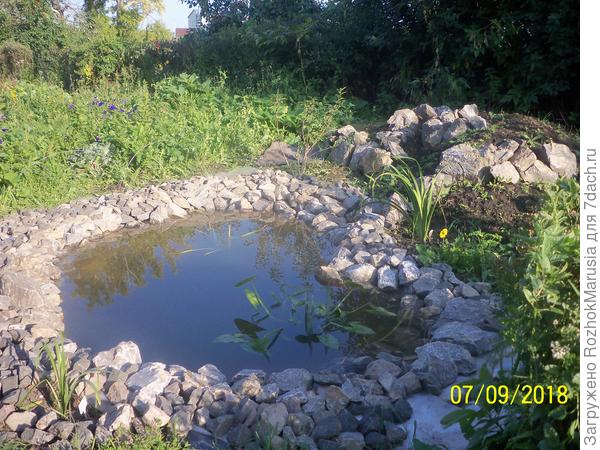 Фото водоёма и горки с другого ракурса.