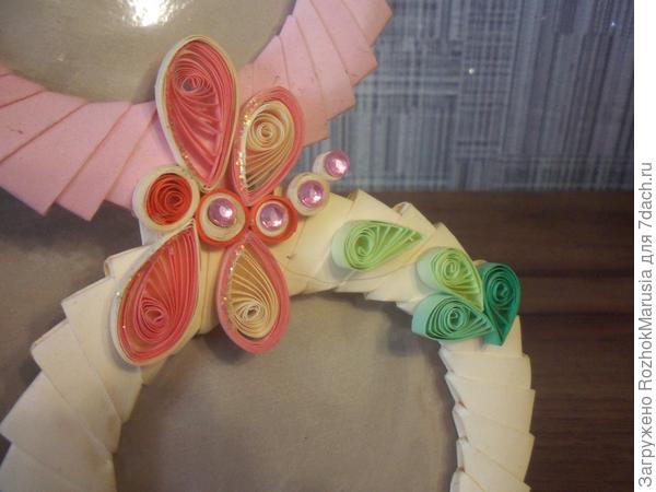 Декор рамочки - стрекоза в технике квиллинга