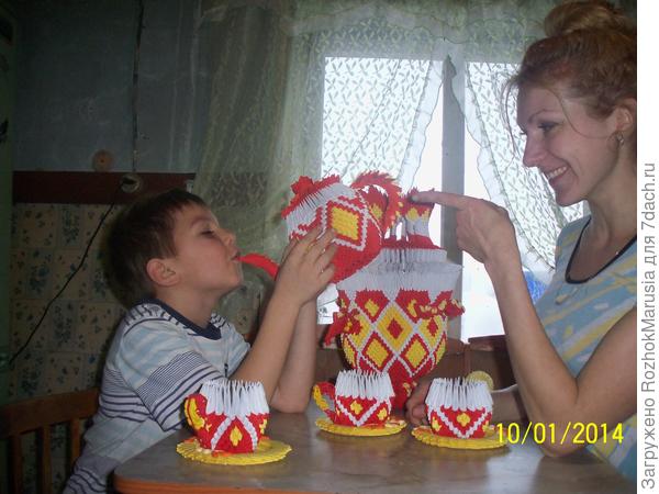 Когда доделали, устроили с сыном фотосессию.