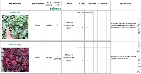 Заметки из таблицы