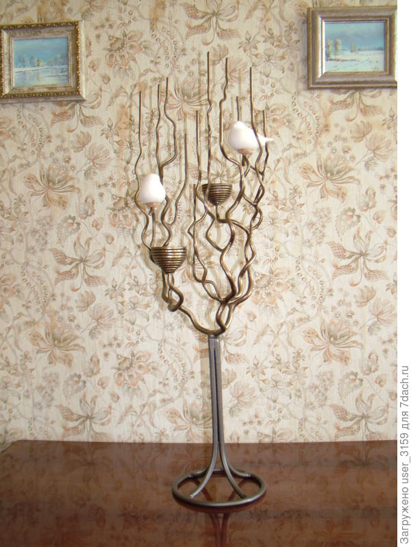 Подсвечник с керамикой.