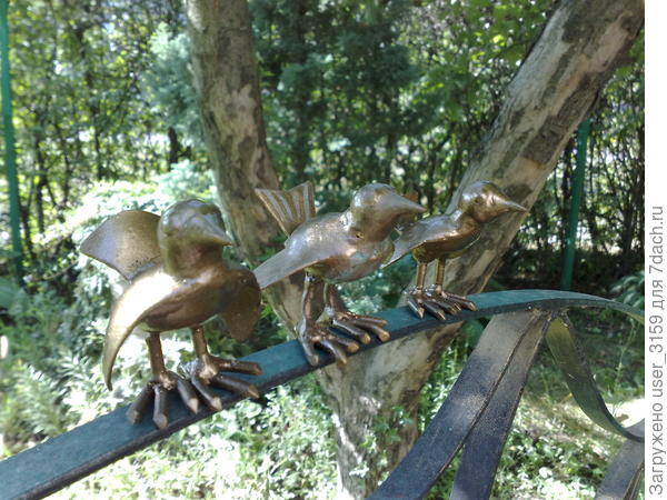 Вот такие птички уселись на мостик.