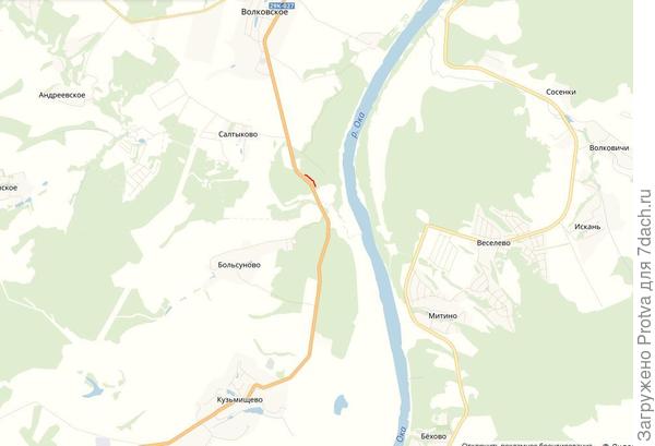 Красным отметил места, где видел вишню