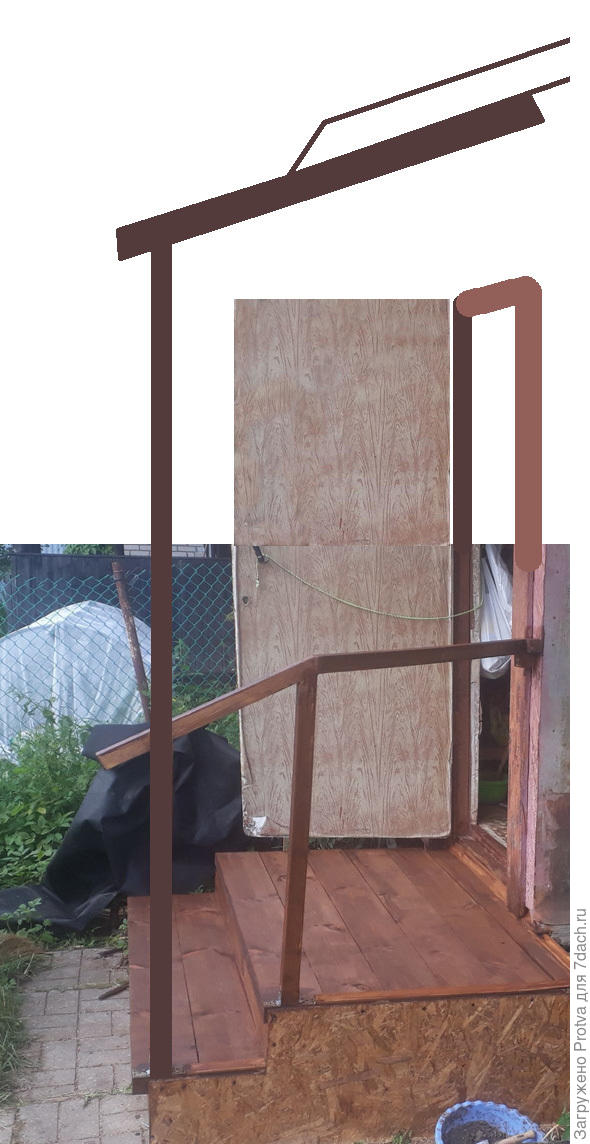 Коричневым цветом нарисовал новые элементы