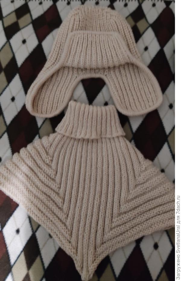 Прошлой зимой связала для девушки сына. Впервые и кеттлевку делала,и ушанку вязала,и манишку такого вида .