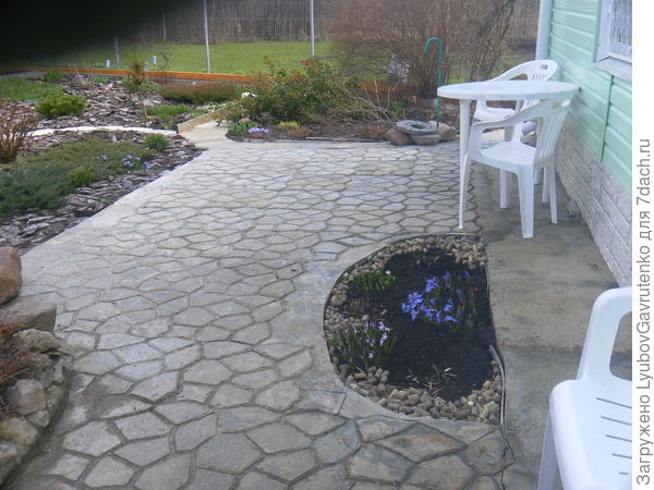 Посажены хионодоксы (на весну) и сизые хосты (Блу Энджел, Хальцион и Блу Кадет). К сожалению,  оказалось, что летнего фото с хостами нет вообще - полный абзац))) Не забыть бы сфотографировать на следующий год - хосты станут только лучше!