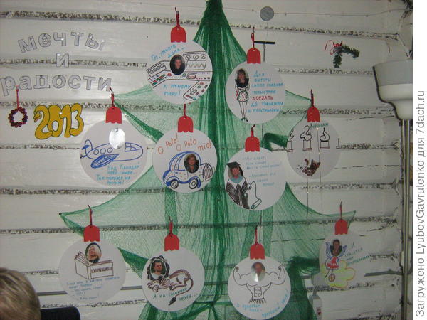 Встречали Новый год у детей на даче, в деревенском доме. Каждому гостю - свой &amp;quot;Ёлочный шарик&amp;quot;!