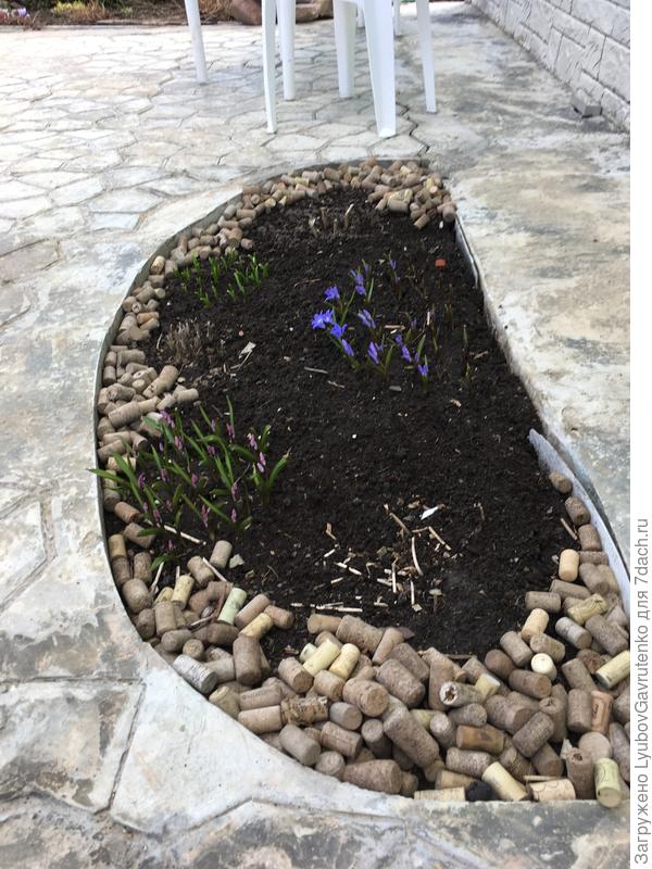 А это на даче - мульчирование кармана в мощении. Естественно, долго собиралось всеми родственниками и сослуживцами )