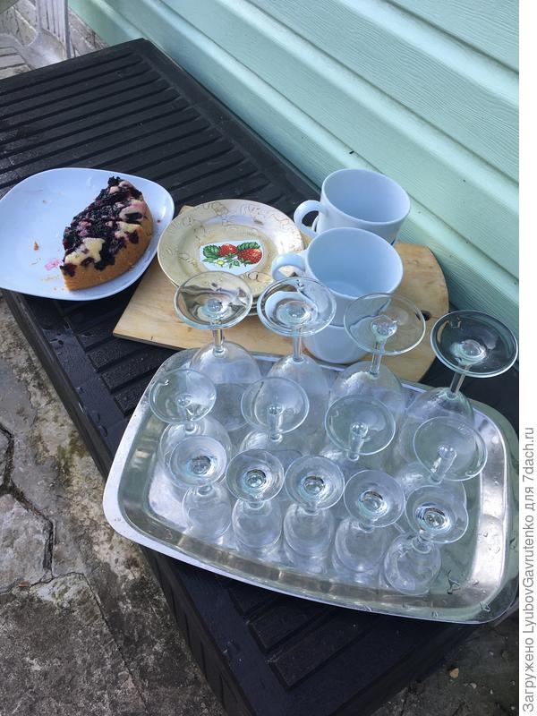 Вечеринка с соседями. После такой винной карты))) на пирог мало места осталось...