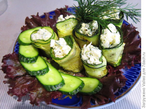 Рулетики из, только что снятого с куста, кабачка
